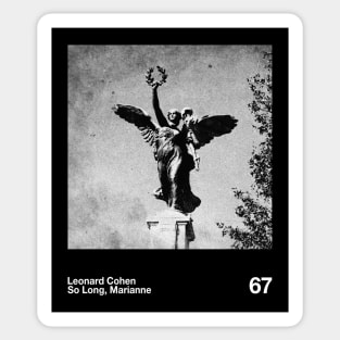 Leonard Cohen - Artwork 90's Design || Vintage Black & White Sticker